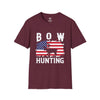 Men's Bow Hunting Graphic | Hunting | Outdoors |  Vintage American Flag Design | Premium Softstyle T-Shirt | Twin Rebel Apparel